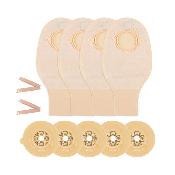 HEAGI Ostomy Supplies, Two-Piece Convex Colostomy Bags Ostomy Pouch with Clamp