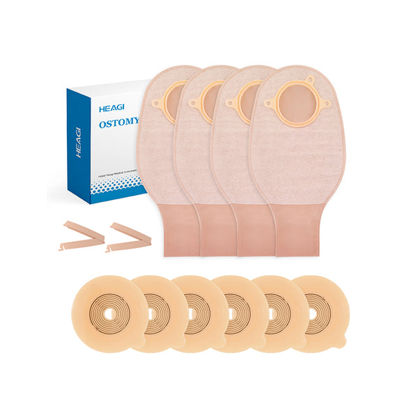 HEAGI Ostomy Supplies,Colostomy Bags Two-Piece Drainable Ostomy Pouch with Clamp