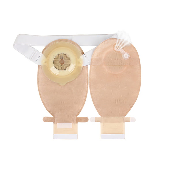 HEAGI Colostomy Bags 1 Piece Convex Ostomy Bags with Exhaust Hole & Adjustable Waistband