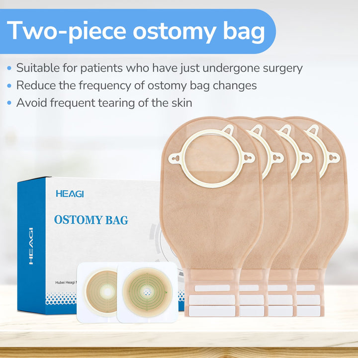 HEAGI 2 - Piece Colostomy Bags Drainable Pouches with Closure for Ileostomy Ostomy supplies - HEAGI - Colostomy bags Supplies